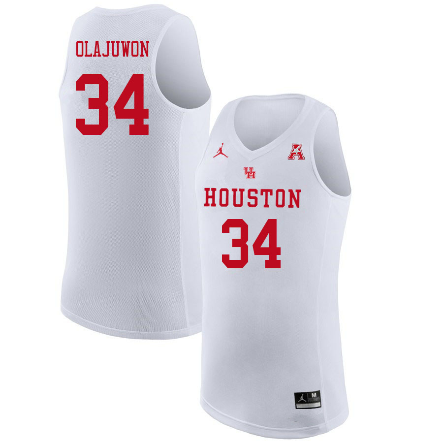 Jordan Brand Men #34 Hakeem Olajuwon Houston Cougars College Basketball Jerseys Sale-White